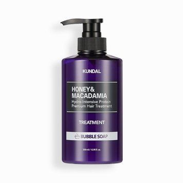 Поживний кондиціонер з медом та олією макадамії Honey & Macadamia Protein Hair Treatment Bubble Soap Kundal 500 мл