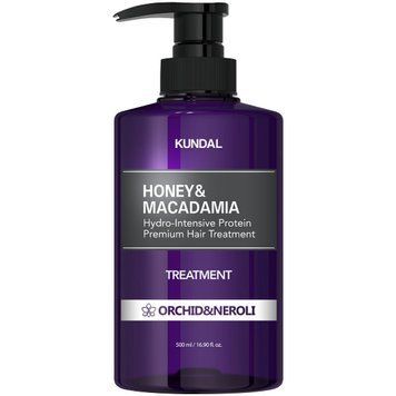 Поживний кондиціонер з медом та олією макадамії Honey & Macadamia Protein Hair Treatment Orchid&Neroli Kundal 500 мл