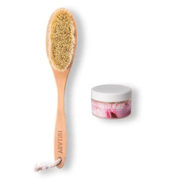 Dry massage brush sisal Hillary + Body Scrub perfumed Perfumed Oil Scrub Flowers Hillary 200 g