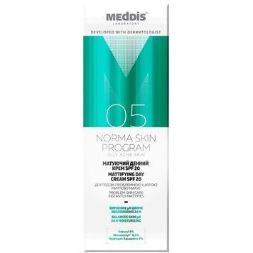 Matujący krem ​​do twarzy SPF 20 Meddis 30 ml