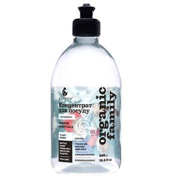 Natural liquid dishwashing detergent WINTER FAIRYTALE Sensitive, unscented, with Apple Purenn Organic Family 0.5 l