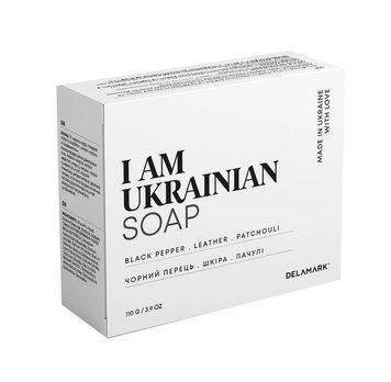 DeLaMark Jestem ukraińskim mydłem w kostce z czarnym pieprzem, sk&oacute;rą i paczulą 110 g