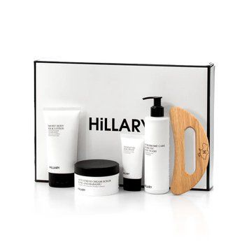 Zestaw do pielęgnacji ciała Silk z drewnianą skrobaczką Perfect Silk Body Care + Gua Sha Hillary