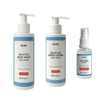 Комплекс потрійного удару проти акне на тілі з саліциловою кислотою Triple-Action Body Acne Control Complex with Salicylic Acid Hillary