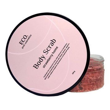 Скраб для тіла Полуничний Body scrub strawberry home Eco.prof.cosmetics 200 г